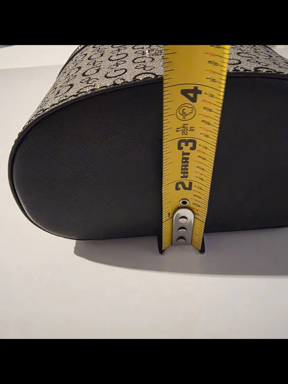 GUESS Gray/Black Monogram Cosmetic Case Top-Handle Bag